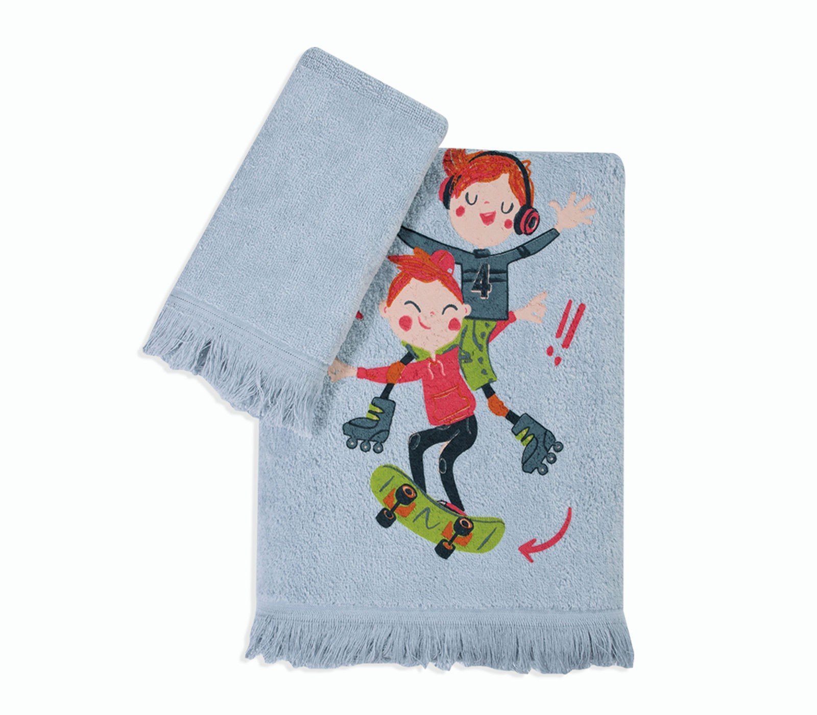 5205495536637 Σετ Πετσέτες 2 Τεμαχίων Nef Nef City Scaters L.Blue - Image 1