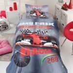 Σετ παπλωματοθήκη μονή Racer Art 6115  160x240  Γκρι,Κόκκινο   Beauty Home