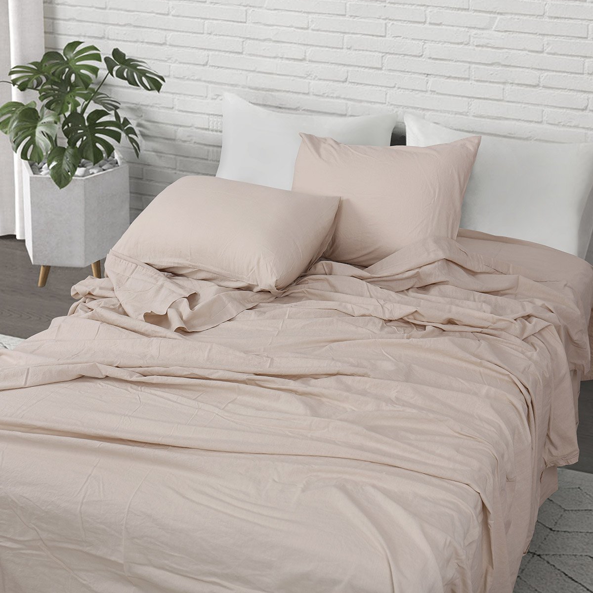 11151-beige Σετ σεντόνια υπέρδιπλα Hilton Art 11151 240x280 Μπεζ Beauty Home - Image 1