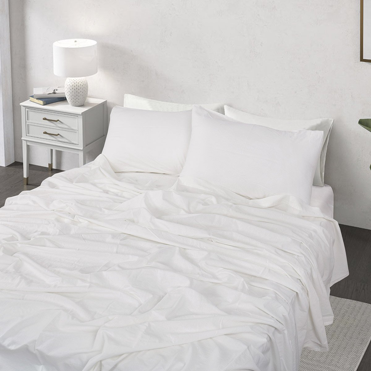 11151-white Σετ σεντόνια υπέρδιπλα Hilton Art 11151 240x280 Λευκό Beauty Home - Image 1