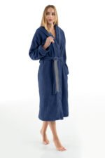 Μπουρνούζι Μακρύ Με Κουκούλα Guy Laroche Casual Marine