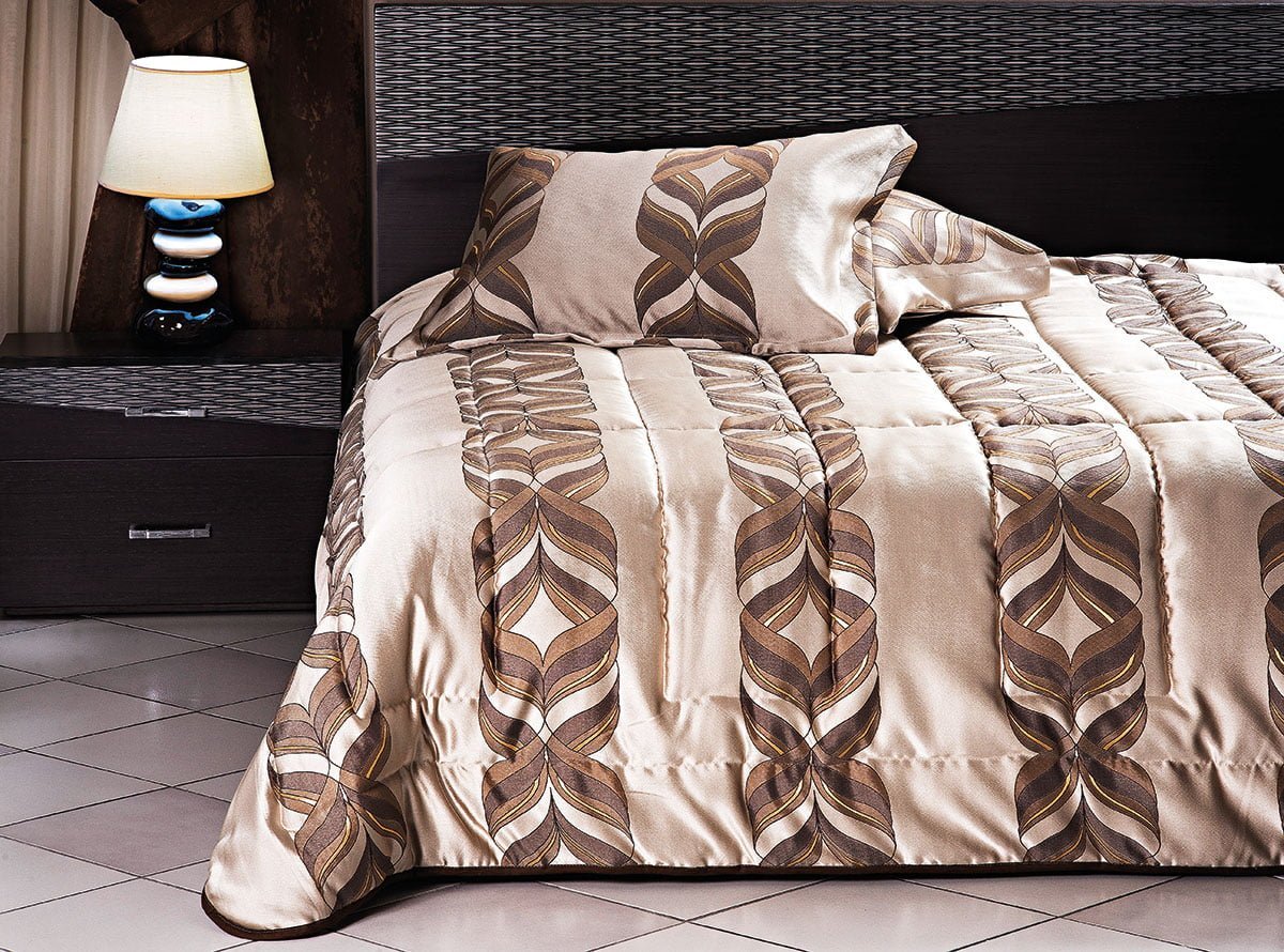 1469 Σετ πάπλωμα υπέρδιπλο Art 1469 220x240 Εμπριμέ,Χρυσαφί,Καφέ Beauty Home - Image 1