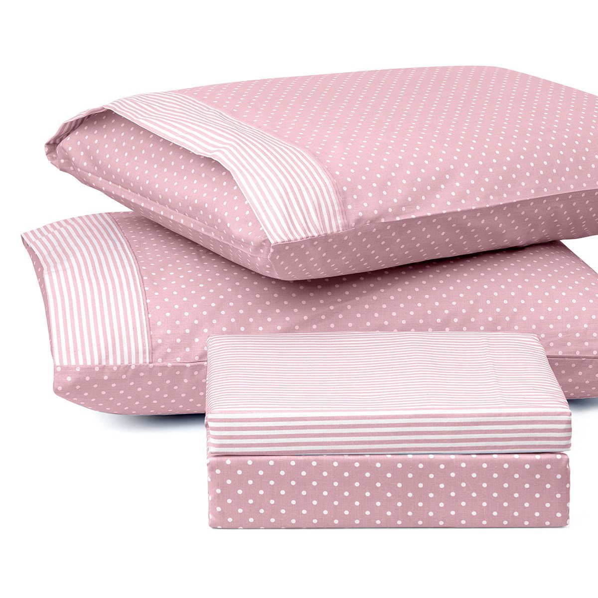 1680_pink Ζεύγος μαξιλαροθήκες πουά JOY Art 1680 50x70 Ροζ Beauty Home - Image 1