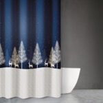 Χριστουγεννιάτικη Κουρτίνα Μπάνιου 180×200 Saint Clair Des 416 Blue