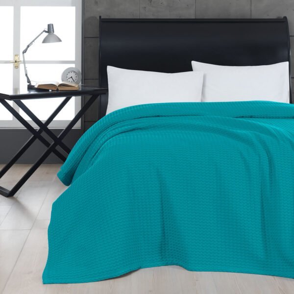 Πικέ υπέρδιπλη waffle Art 1990 Petrol 230x240 Πετρόλ   Beauty Home