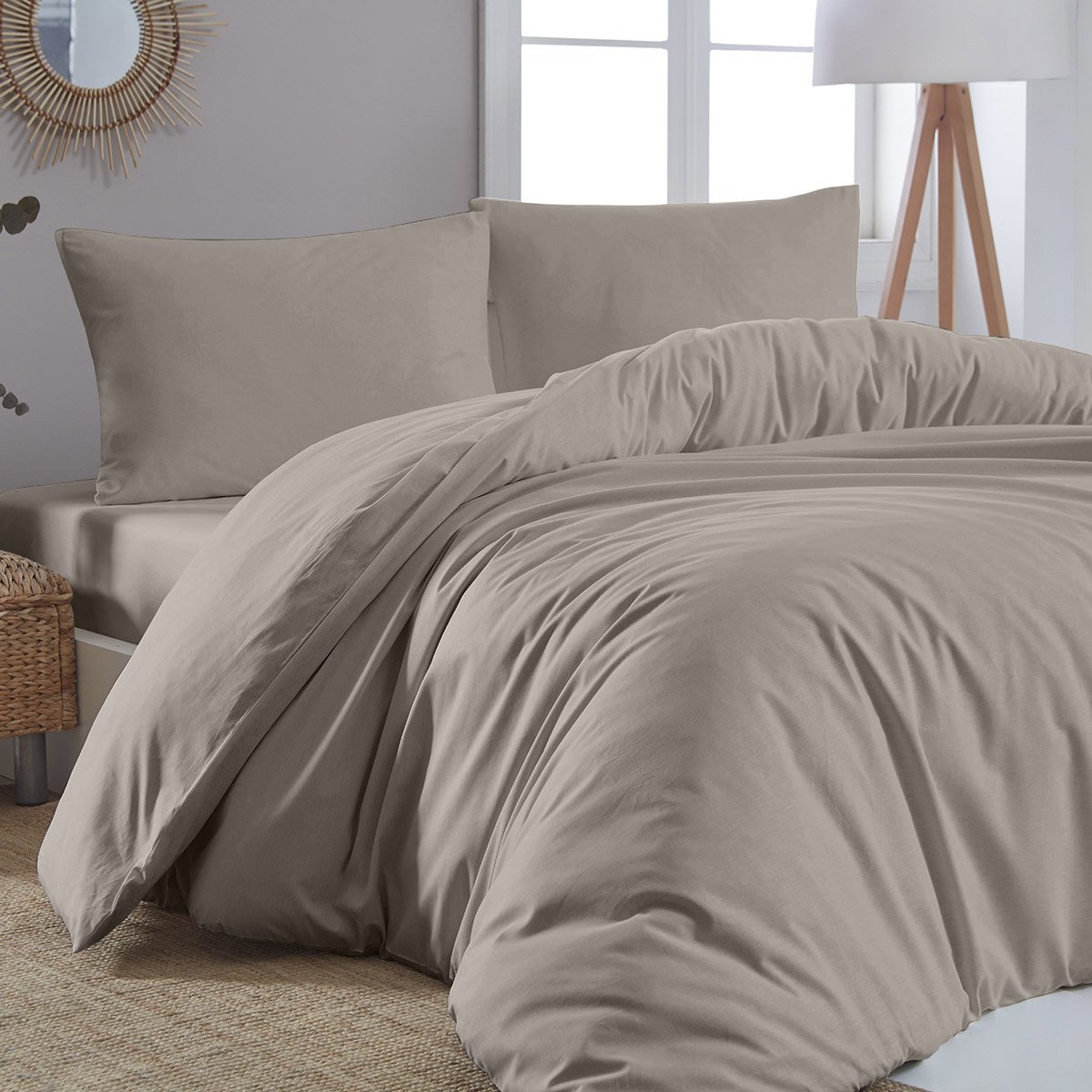 1999_Qbeige Πάπλωμα υπέρδιπλο μονόχρωμο Art 1999 220x240 Μπεζ Beauty Home - Image 1