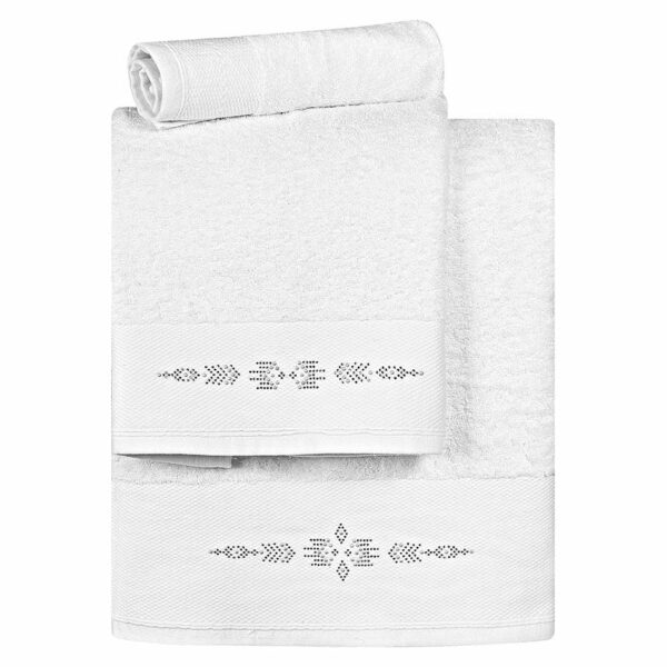 Σετ πετσέτες Art 3168  Σετ 3τμχ  Λευκό   Beauty Home