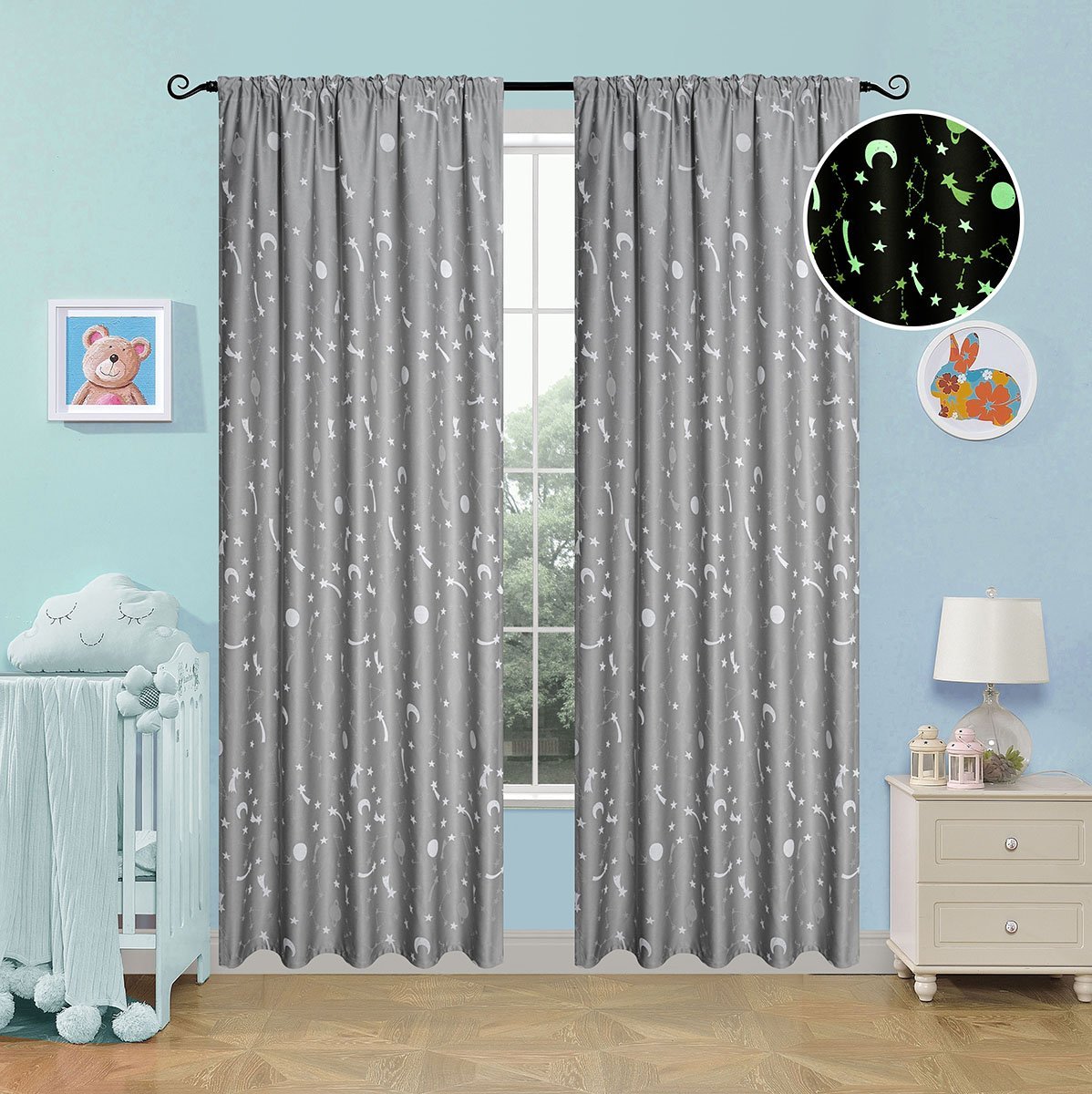 6141-grey-a Κουρτίνα φωσφορίζουσα με τρέσα Art 6141 γκρι 140x270 Γκρι Beauty Home - Image 1