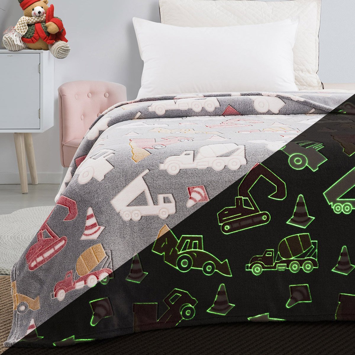 6147_b Κουβέρτα μονή φωσφορίζουσα Art 6147 160x220 Γκρι Beauty Home - Image 1