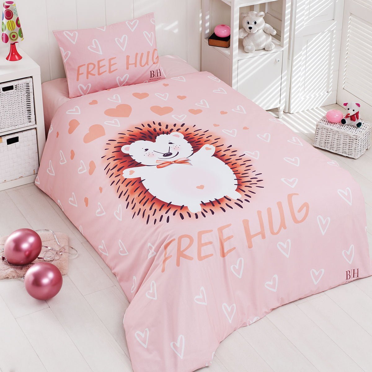 6165 Σετ σεντόνια μονά Hug Art 6165 165x240 Σομόν Beauty Home - Image 1