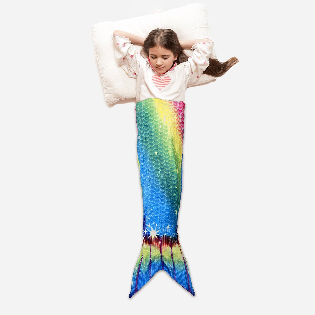 Isolated,Shot,From,Top,View,Of,Little,Dreaming,Girl,Lying Κουβέρτα γοργόνα Art 6220 50x120 Εμπριμέ Beauty Home - Image 1