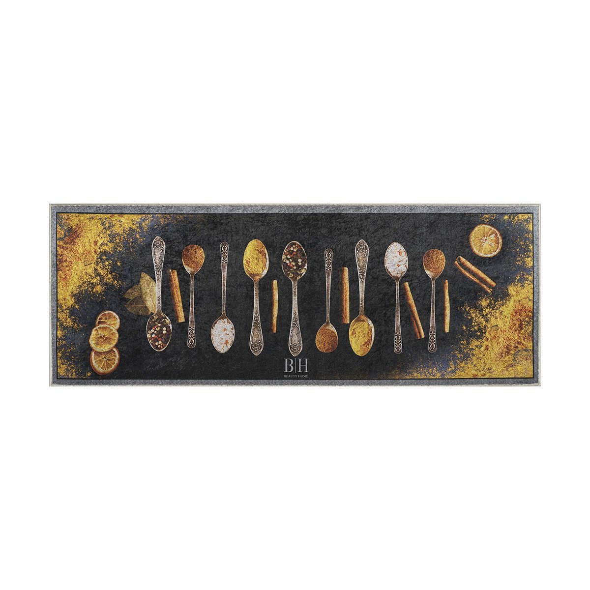 9029 Πατάκι κουζίνας 9029 0.60x1.60 Μαύρο,Πορτοκαλί Beauty Home - Image 1