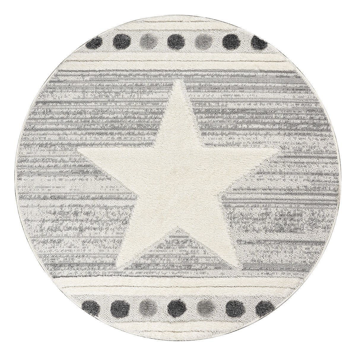 9559_round Ροτόντα Loop 133x133 Art 9559 Grey white Γκρι λευκό Beauty Home - Image 1