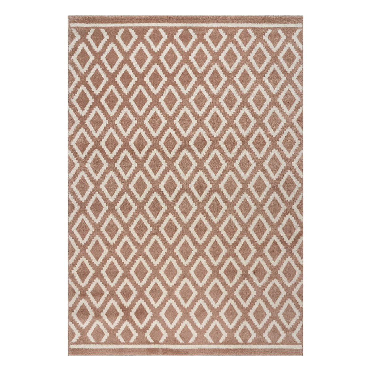 9575 Πατάκι Vibe Art 9575 67x150 Pink White Ροζ Λευκό Beauty Home - Image 1