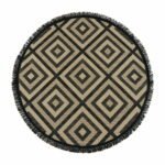 Ροτόντα 160x160 ψάθα με κρόσια Sol Art 9755 Μπεζ   Beauty Home