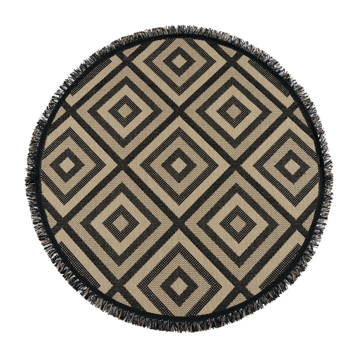 9755_round Ροτόντα 160x160 ψάθα με κρόσια Sol Art 9755 Μπεζ Beauty Home - Image 1