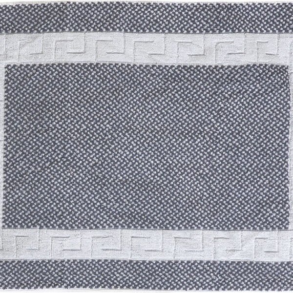 Ταπέτο μπάνιου Atlas νηματοβαφή μαίανδρος 50x75 Γκρι,Λευκό   Beauty Home