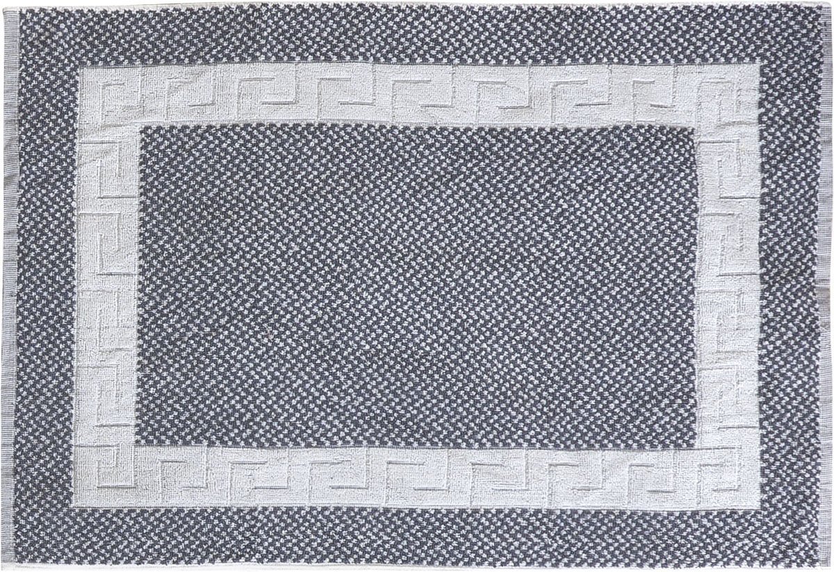 ATLAS Ταπέτο μπάνιου Atlas νηματοβαφή μαίανδρος 50x75 Γκρι,Λευκό Beauty Home - Image 1