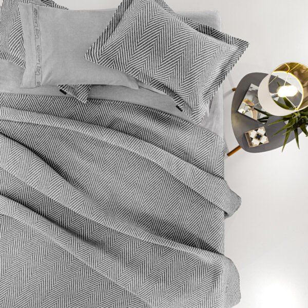 Κάλυμμα Κρεβατιού Ημίδιπλο 160x260 Guy Laroche Vigo Anthracite