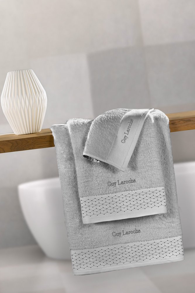 1122090222008 Σετ Πετσέτες 3 Τεμαχίων Guy Laroche Atelier Silver - Image 1