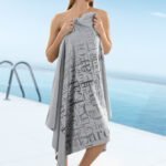 Πετσέτα Θαλάσσης 100x175 Guy Laroche Velour Printed 2103 Silver