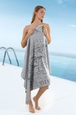 Πετσέτα Θαλάσσης 100x175 Guy Laroche Velour Printed 2103 Silver