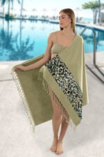 Πετσέτα Θαλάσσης 90x170 Guy Laroche Pestemal 18 Khaki