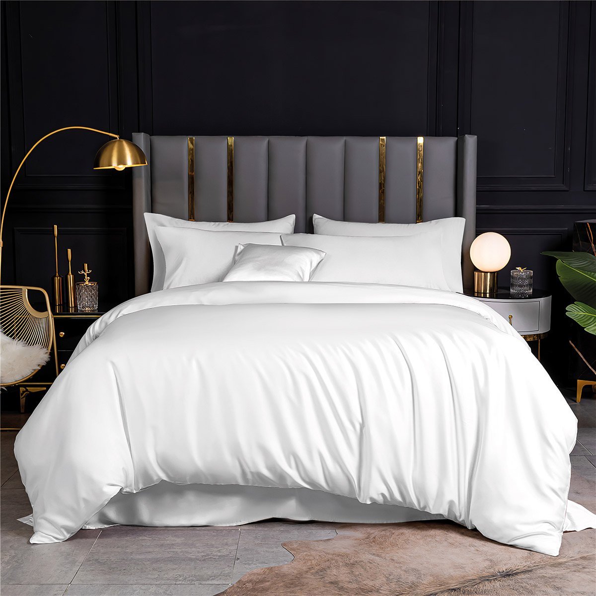 12050 Σετ σεντόνια υπέρδιπλα Bamboo 300tc Art 12050 White Pleasure 250x275 Λευκό Beauty Home - Image 1