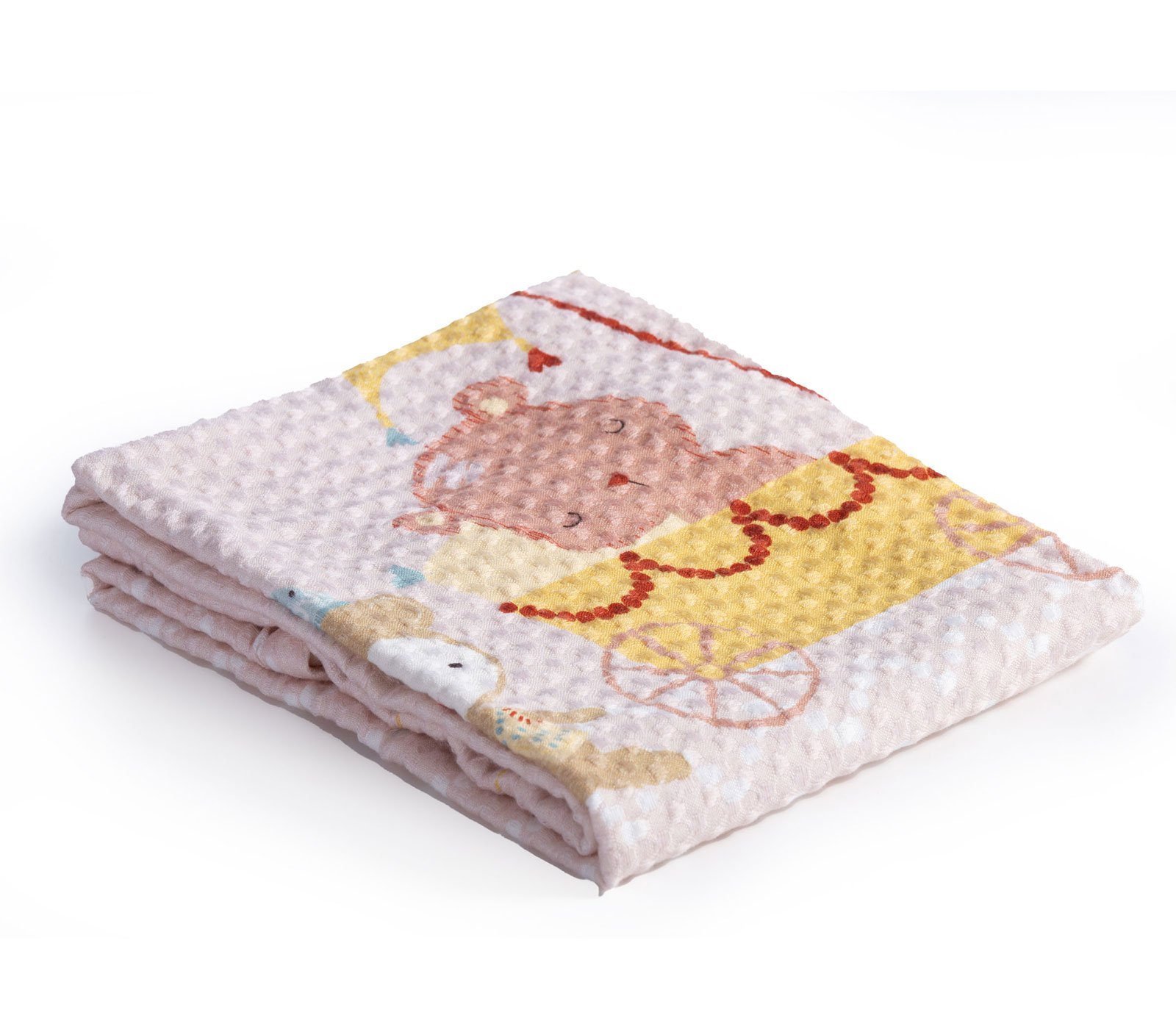 5205495543390 Κουβέρτα Πικέ Κούνιας 110×150 Nef Nef Exploring Together Pink - Image 1