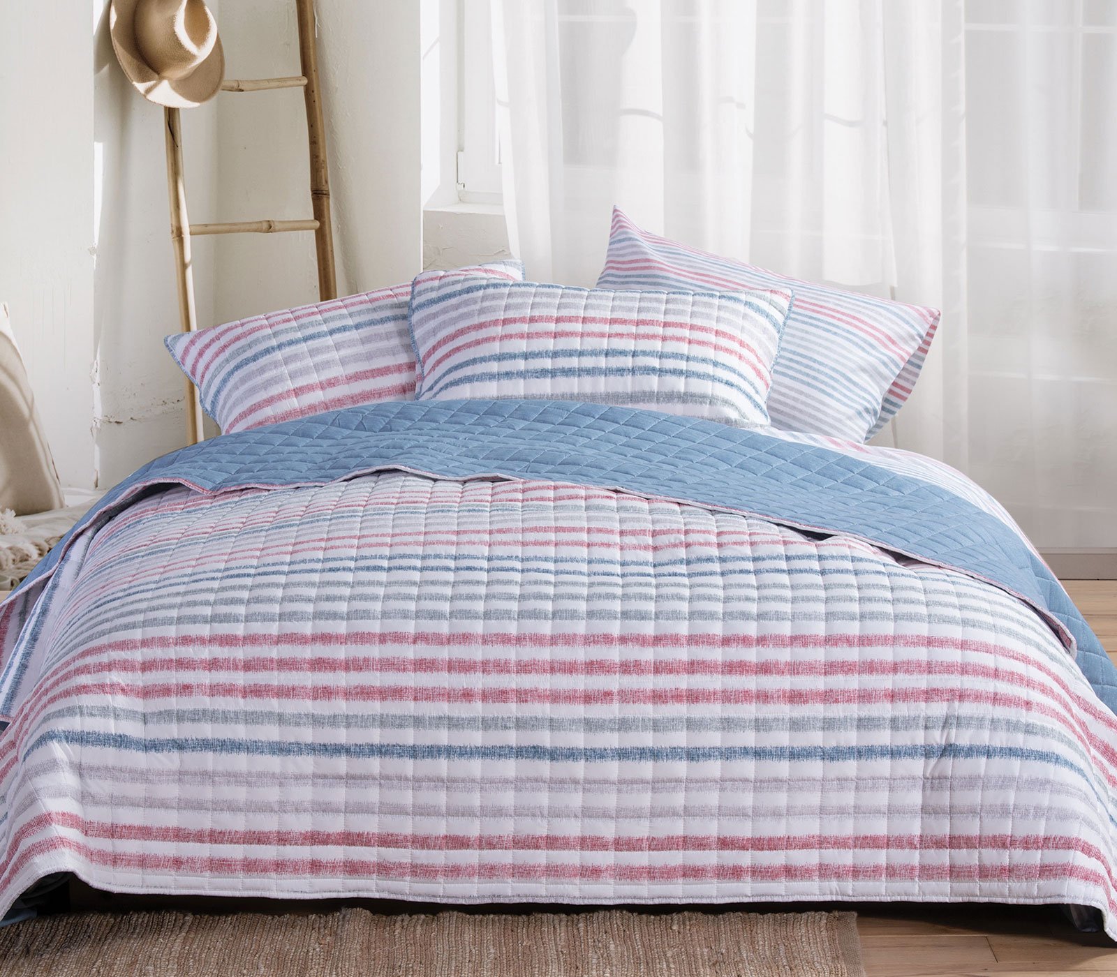 5205495544038 Κουβερλί Υπέρδιπλο 220×240 Nef Nef Miles Aqua - Image 1