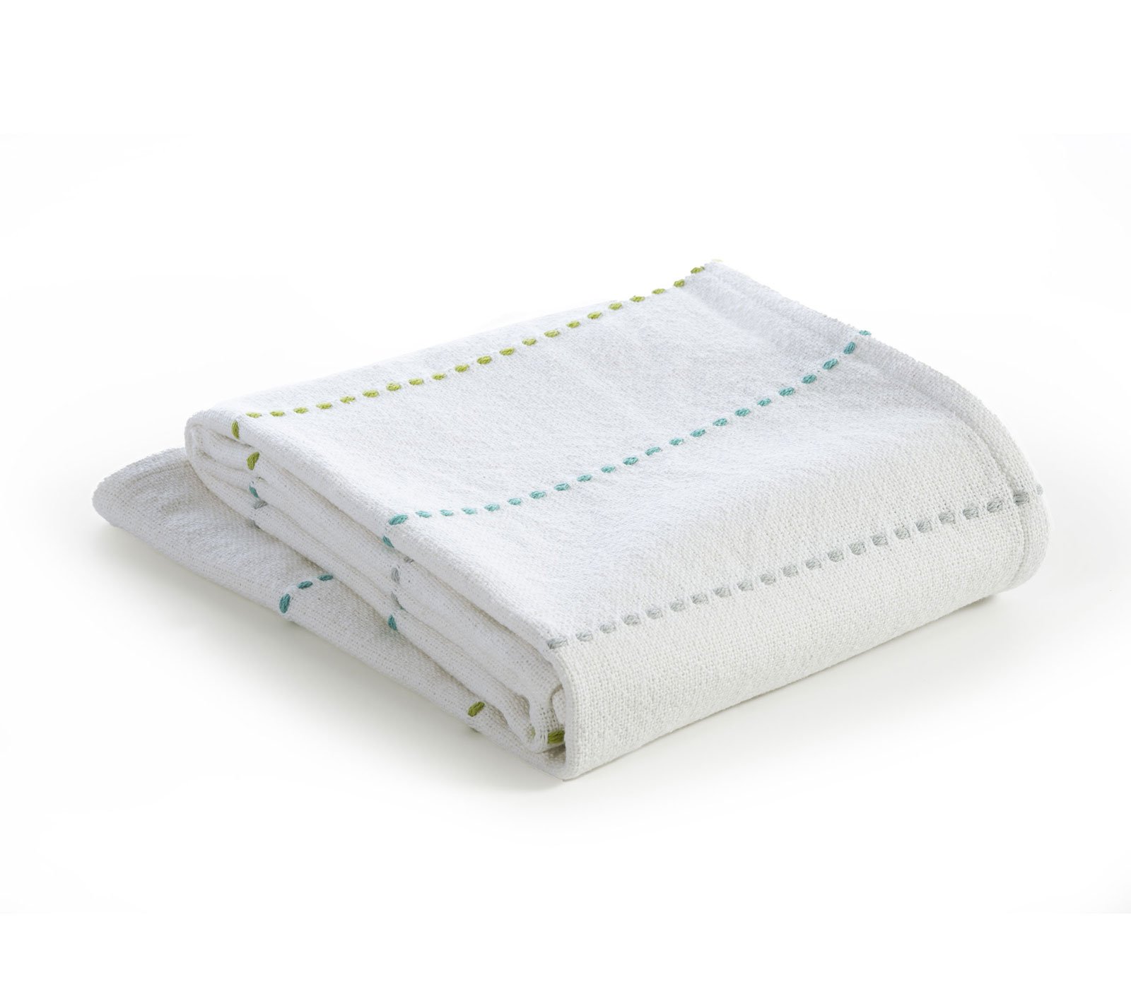 5205495550237 Κουβέρτα Πικέ Κούνιας 110×150 Nef NefE Life Line Aqua-Lime - Image 1