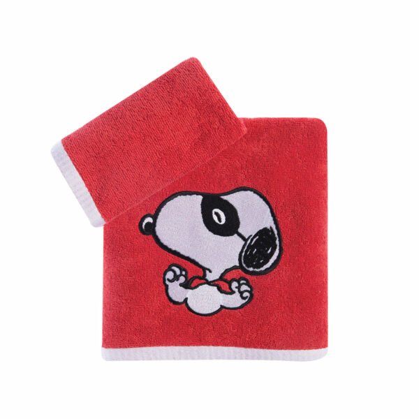 Σετ Πετσέτες Παιδικές 2 Τεμαχίων Nef Nef Snoopy Hero Mask Red