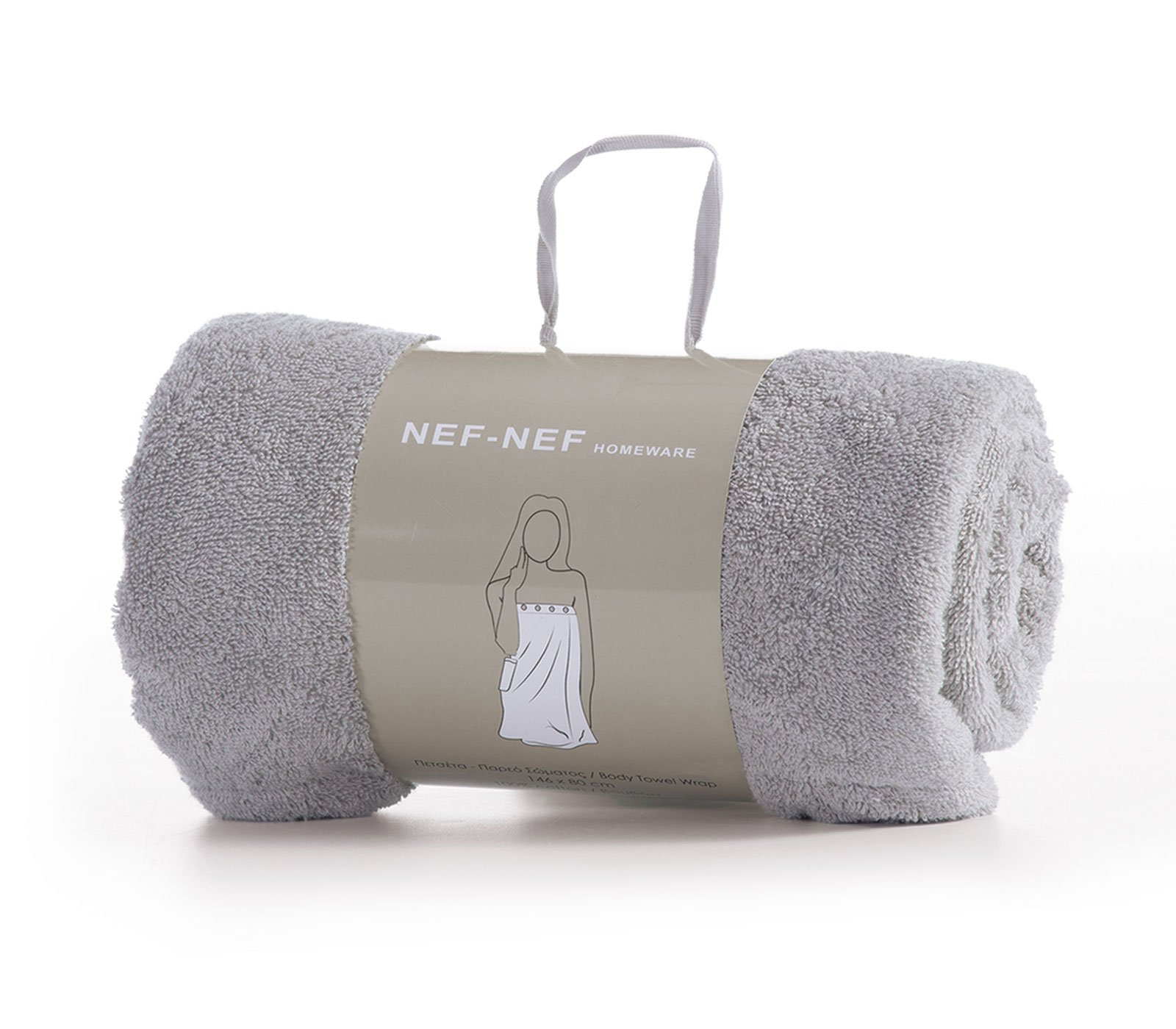 5205495553115 Πετσέτα Σώματος Με Κουμπιά 80x146 Nef Nef Sandy Grey - Image 1