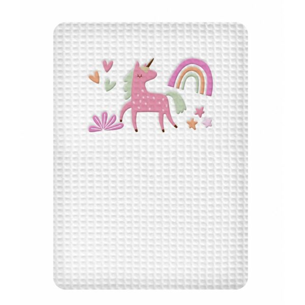 Κουβέρτα Πικέ Κούνιας 110x140 Adam Home Unicorn White