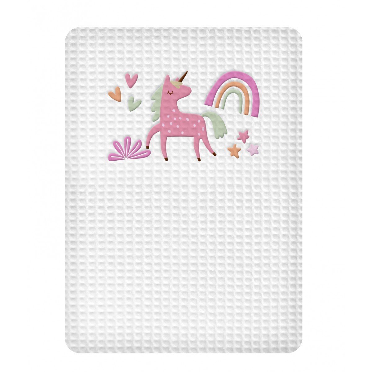 KouvertaUnicornWhite-1200x1200 Κουβέρτα Πικέ Κούνιας 110x140 Adam Home Unicorn White - Image 1