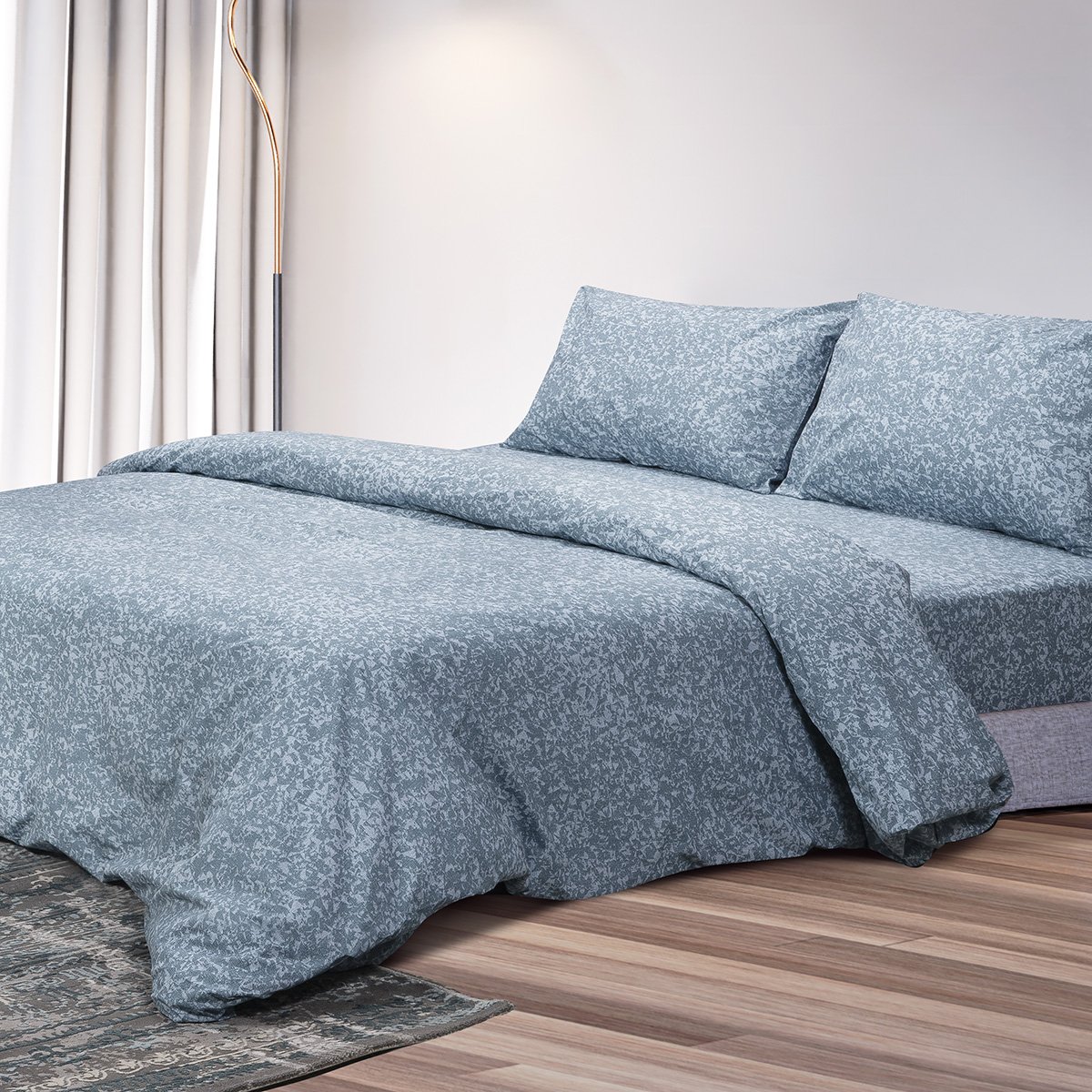 Modern,Bedroom,With,Tropical,Style,Garden,View,3d,Render,the,Rooms Κουβερλί μονό Paloma Αrt 12079 160x240 Εμπριμέ Beauty Home - Image 1