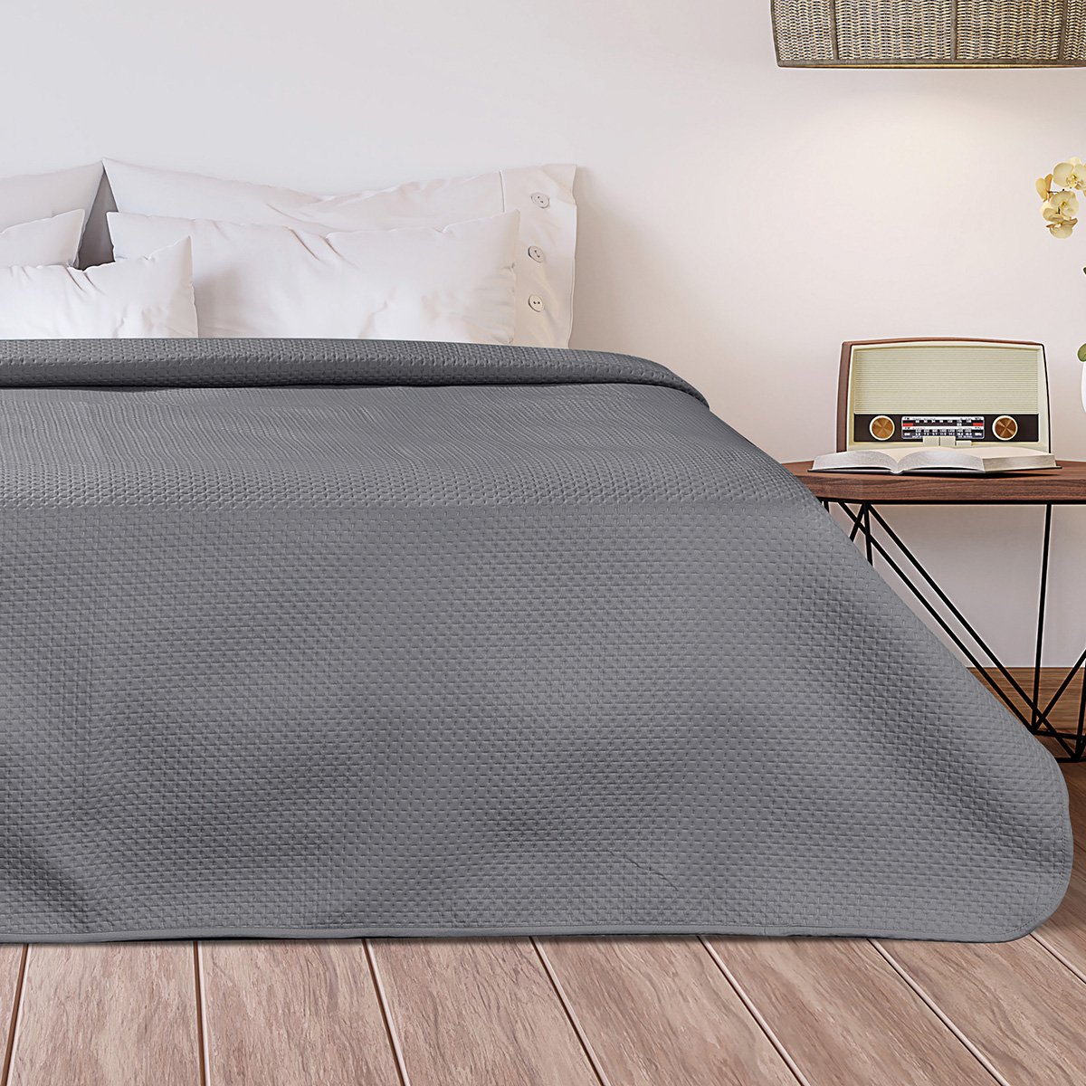 Mininal,Contemporary,Style,Bedroom,3d,Render,there,Are,Wooden,Floor,Decorate Κουβερλί μονό pre-washed Intence Art 12200 σε 9 αποχρώσεις 160x240 Beauty Home Beauty Home - Image 1