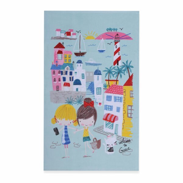 Παιδική Πετσέτα Θαλάσσης 70×120 Nef Nef Welcome To Greece Aqua