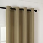 Κουρτίνα μεσαίας σκίασης με 8 μεταλλικούς κρίκους Effect Art 8443 150x260 Λαδί   Beauty Home - Image 4