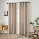 Κουρτίνα μεσαίας σκίασης με 8 μεταλλικούς κρίκους Effect Art 8443 150x260 Άμμου   Beauty Home - Image 2
