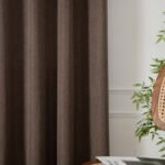 Κουρτίνα μεσαίας σκίασης με 8 μεταλλικούς κρίκους Illusion Art 8445 140x270 Καφέ   Beauty Home - Image 3