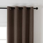 Κουρτίνα μεσαίας σκίασης με 8 μεταλλικούς κρίκους Illusion Art 8445 140x270 Καφέ   Beauty Home - Image 4