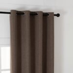 Κουρτίνα μεσαίας σκίασης με 8 μεταλλικούς κρίκους Illusion Art 8445 140x270 Καφέ   Beauty Home - Image 5