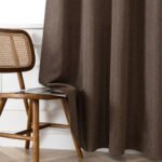 Κουρτίνα μεσαίας σκίασης με 8 μεταλλικούς κρίκους Illusion Art 8445 140x270 Καφέ   Beauty Home - Image 8