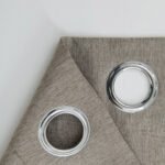 Κουρτίνα μεσαίας σκίασης με 8 μεταλλικούς κρίκους Illusion Art 8445 140x270 Χακί   Beauty Home - Image 14