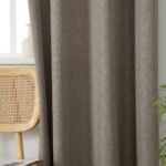 Κουρτίνα μεσαίας σκίασης με 8 μεταλλικούς κρίκους Illusion Art 8445 140x270 Χακί   Beauty Home - Image 7