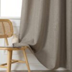 Κουρτίνα μεσαίας σκίασης με 8 μεταλλικούς κρίκους Illusion Art 8445 140x270 Χακί   Beauty Home - Image 9