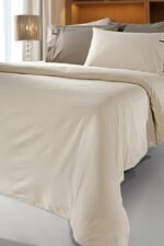 Σεντόνι King Size Με Λάστιχο 180×200+35 Guy Laroche Minimal Natural Βαμβακοσατέν 300 TC - Image 2