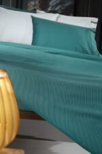 Σεντόνι King Size Με Λάστιχο 180×200+35 Guy Laroche Minimal Petrol Βαμβακοσατέν 300 TC - Image 3