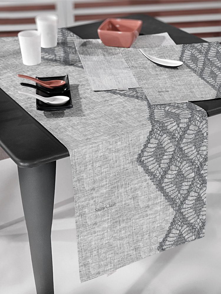 1719030222028 Σουπλά Διπλής Όψης 45×33 Saint Clair 3037 Anthracite - Image 1